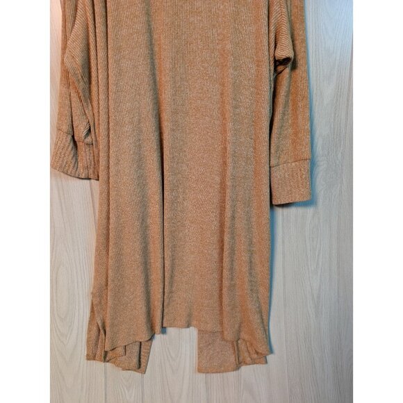 Torrid Women's Plus 5 5X Open Rib Cardigan Sweater Camel Tan Lightweight Long - Picture 6 of 10